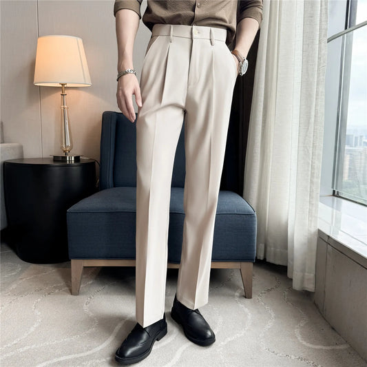 Men'S  Casual Pants Elastic  Business Suit Pants .It is worn in Office or Wedding Functions
