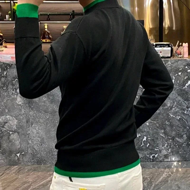 Men's Casual Sweater Long Sleeve Pullovers Fashion Crew Neck Sweatshirt