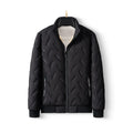 Men's Winter Fashion Solid Color Plus Fleece Thickened Cotton-padded Jacket