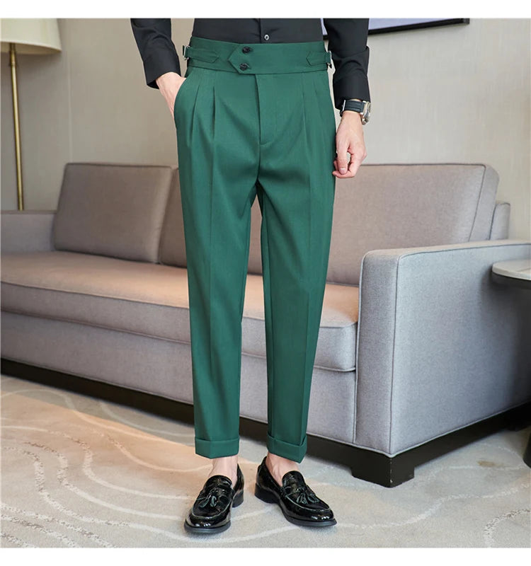 Men's  New  British Style High Waist Trousers