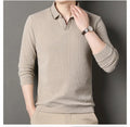 V-neck sweater men's business casual stretchable, warm autumn new pullover knitwear.