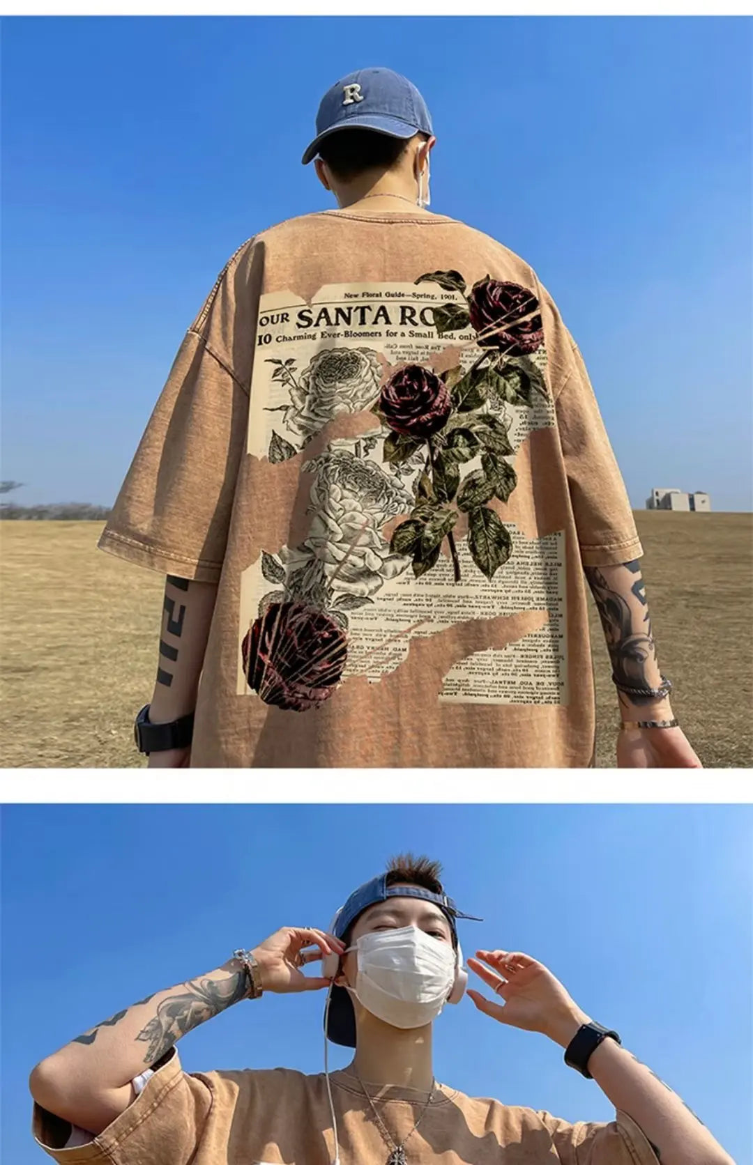 Men Classy  Streetwear Loose T-shirt