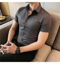 Latest 2025  Men's  Short Sleeved Casual Business shirt