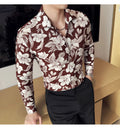 Vintage Flower Shirt Long Sleeved for Men