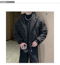 Korean Loose Hooded Jackets Men Zipper Jacket