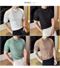 Men's Slim Fit  Half High Collar Short Sleeved T-shirt