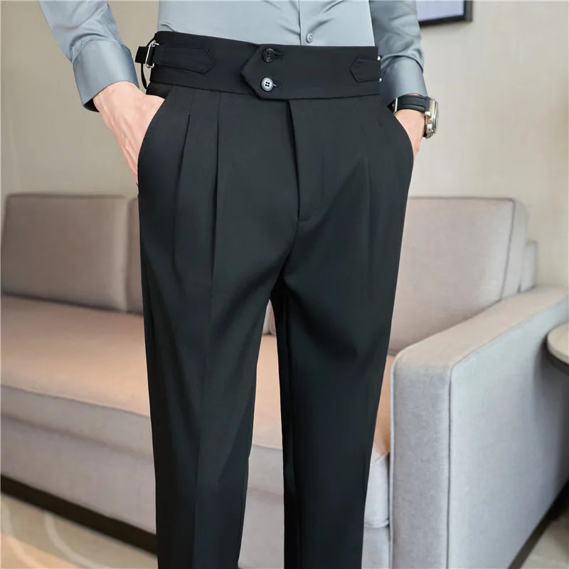 Men's  New  British Style High Waist Trousers