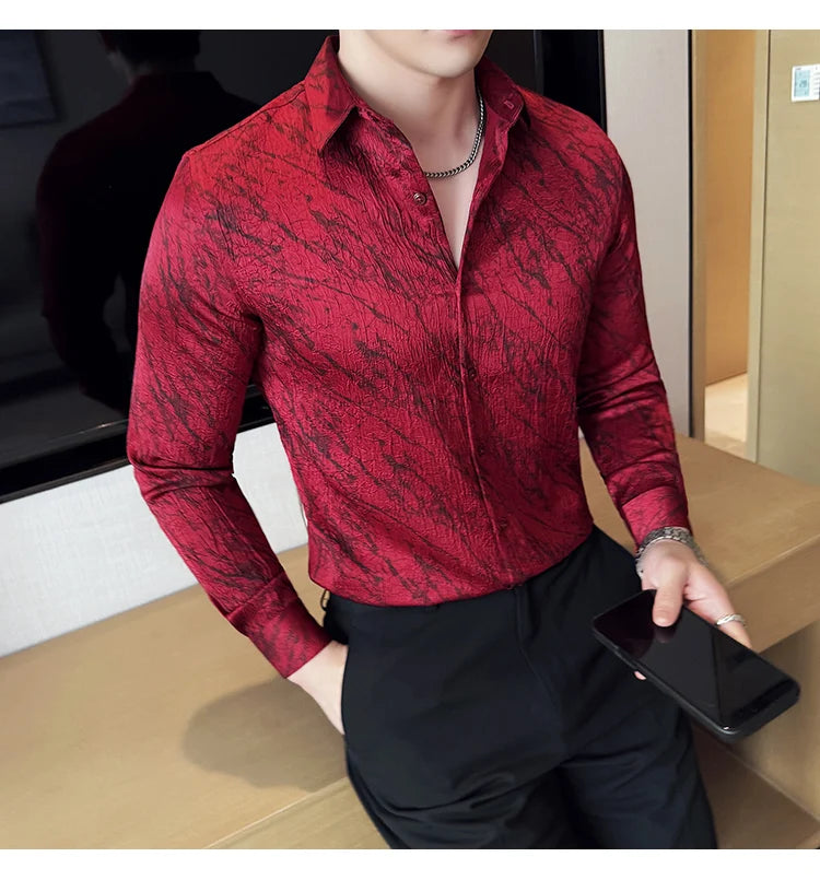 High Quality Men's Summer Long Sleeve Business  Shirt