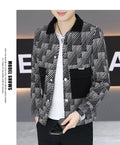 Spring Autumn  Jacket for Men Fashion Striped Casual Business Windproof Jacket