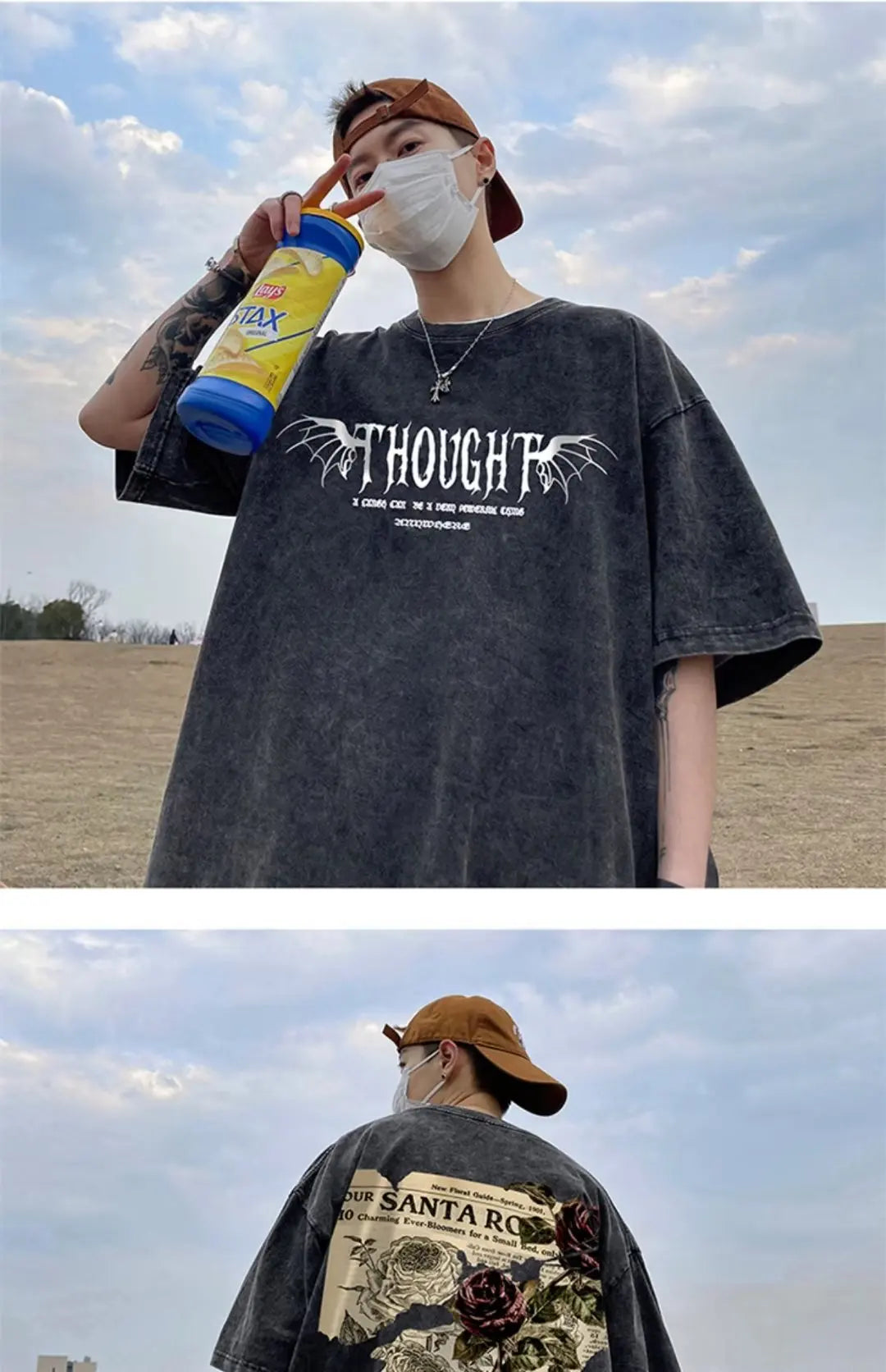 Men Classy  Streetwear Loose T-shirt