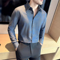 Men's Long Sleeved Casual Versatile Shirt British Style