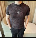 Leopard Pattern T Shirt For Men Summer Short Sleeve
