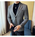 Autumn Winter Simple Plaid  Blazer  For Men Slim Fit . It can worn for Business Events and  wedding functions.