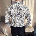 Men's New Arrival Retro Print Long Sleeved Shirt