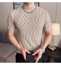 Camouflage T-shirt Men's Summer Half High Collar Slim Fit Short Sleeved Fashion