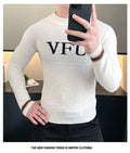 Men's Long Sleeve Casual Business Sweaters Slim Fit Round Necked