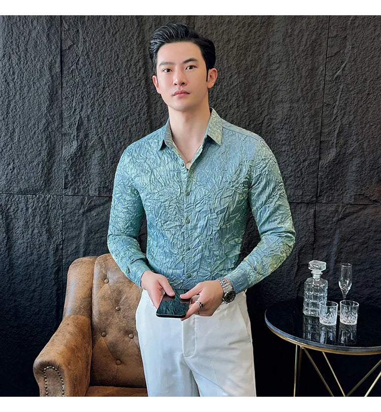 Elegant Slim Fit  Social Shirt For Men Clothing