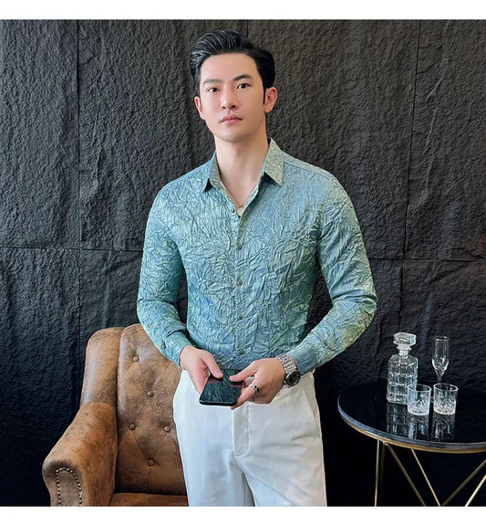 Elegant Slim Fit  Social Shirt For Men Clothing