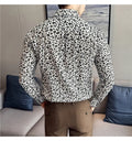 Men's Long-sleeved Floral  Shirt with High-quality