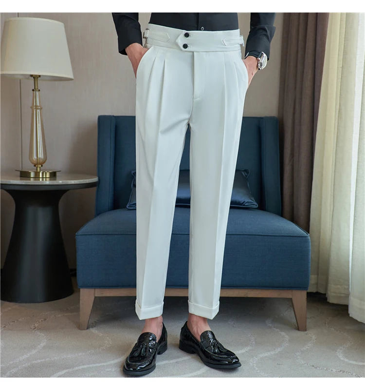 Men's  New  British Style High Waist Trousers