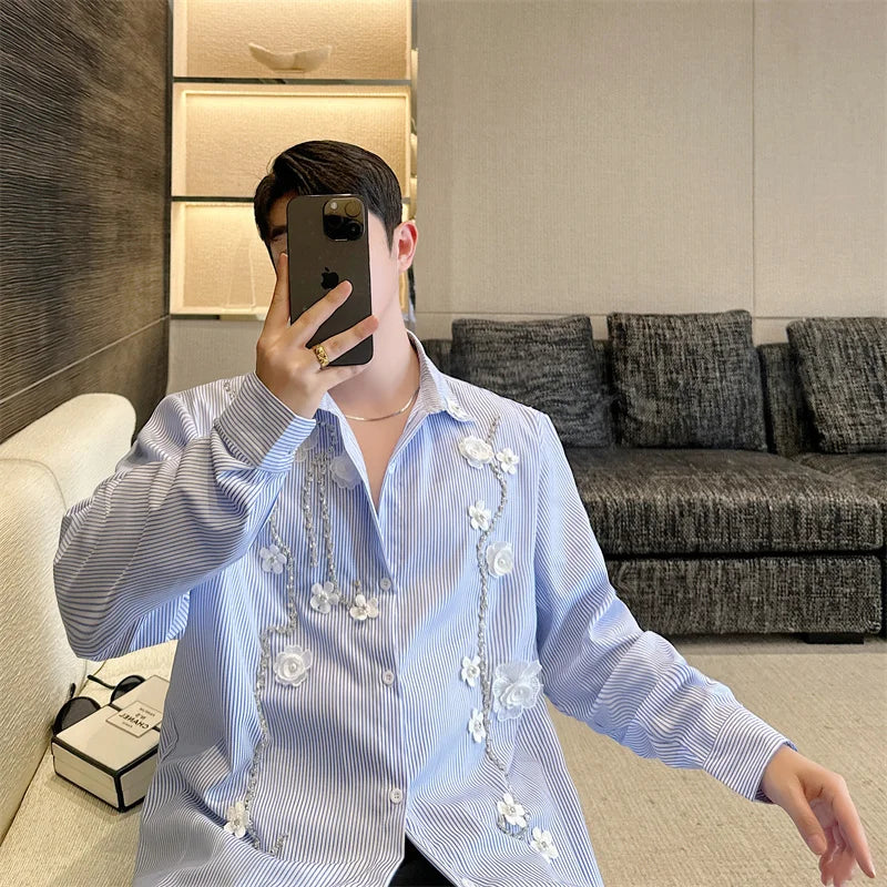 Men's Handmade Floral High  End  Party shirt