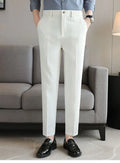 Smart  Casual  Men Buisness  Solid Color Suit Pants   Streetwear Fashion
