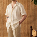 Men 's  Short-sleeved Shirt  Gentleman's Outfit Light  color