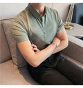 Latest 2025  Men's  Short Sleeved Casual Business shirt