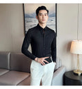 British Style Striped  Men' s Long Sleeve  Shirt
