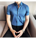 High Quality Men Business Casual Short Sleeved Shirt