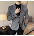 Autumn Winter Simple Plaid  Blazer  For Men Slim Fit . It can worn for Business Events and  wedding functions.