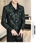 Men's Luxury Gold Jacquard Jacket for  Autumn Winter Season