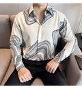Men 's printed Floral long sleeved shirt