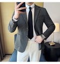 Autumn Winter Simple Plaid  Blazer  For Men Slim Fit . It can worn for Business Events and  wedding functions.