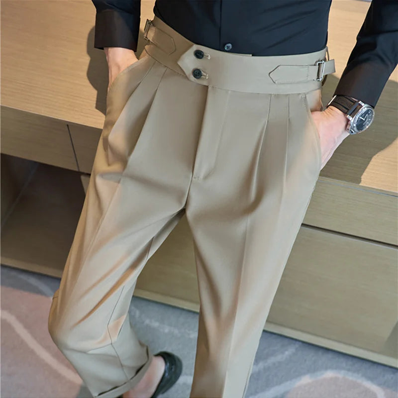Men's  New  British Style High Waist Trousers