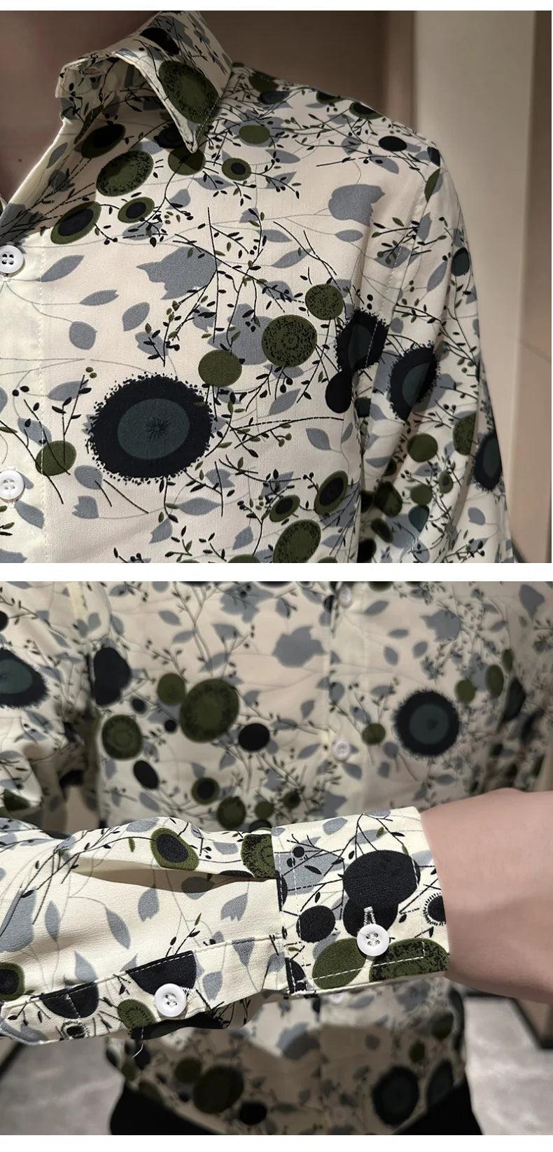 Hot Selling Long Sleeve Flower Shirt for Men