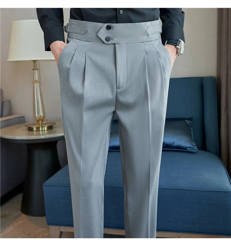 Men's  New  British Style High Waist Trousers