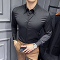 Men 's casual business office long sleeved shirt