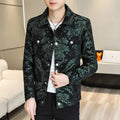 Men's Luxury Gold Jacquard Jacket for  Autumn Winter Season