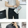 Casual Slim Fit Men Short Sleeve Non Iron Striped Light Shirt