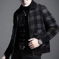 Latest  Autumn Winter Men's Plaid Printed Jacket Tops Men's Winter Casual Wool Slim Jacket