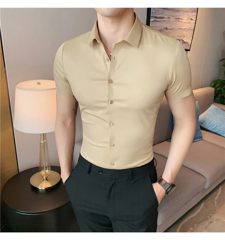 Latest 2025  Men's  Short Sleeved Casual Business shirt