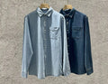 Men's 90% Cotton Denim Shirt – Classic Collar & Button-Up Design