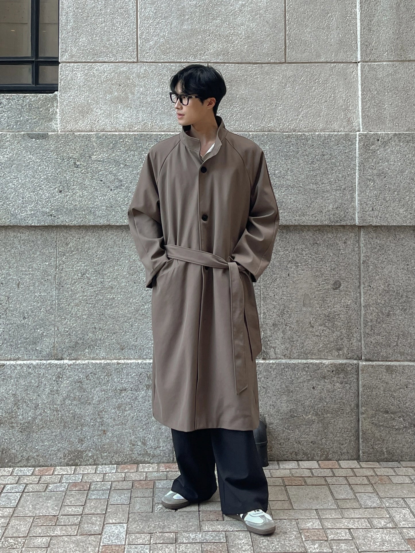 New Men's Mid-length Windbreaker Collar Lengthened Over The Knee. High-quality Men's Windproof Jacket up to 5 XL