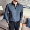 Men's Long Sleeved Casual Versatile Shirt British Style