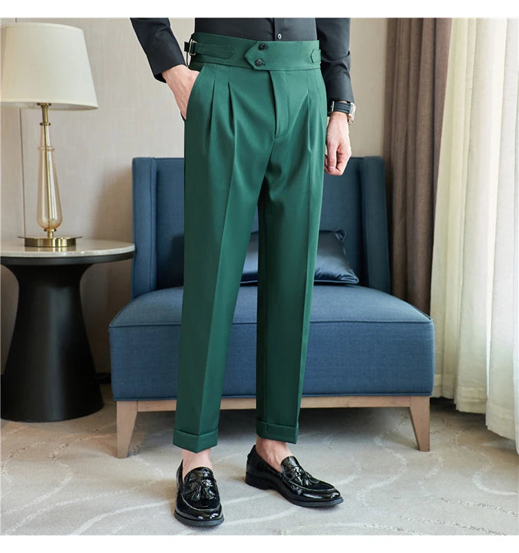 Men's  New  British Style High Waist Trousers