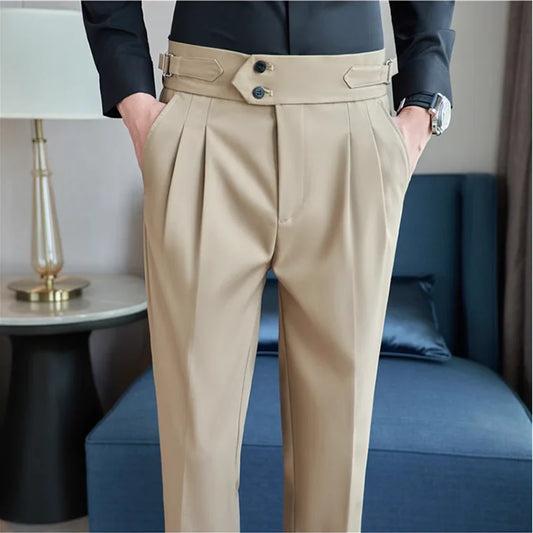 Men's  New  British Style High Waist Trousers