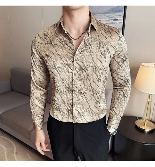 High Quality Men's Summer Long Sleeve Business  Shirt