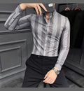 New  Spring  Striped Long Sleeved Shirt For Men
