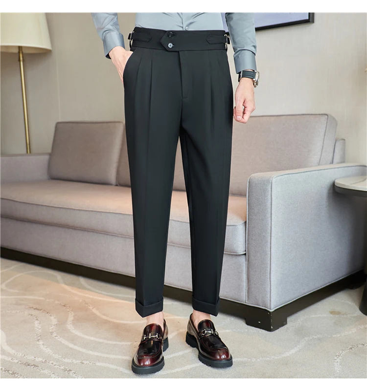 Men's  New  British Style High Waist Trousers